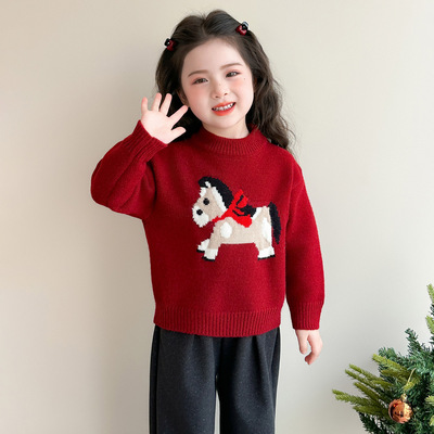 女童加厚加绒毛衣冬装内搭