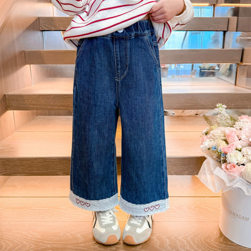 女童牛仔裤春秋装2026新款儿童洋气爱心花边直筒裤宝宝休闲长裤子,童装/婴儿装/亲子装,儿童牛仔裤,淘宝优惠券,粉丝福利购,淘宝优惠卷