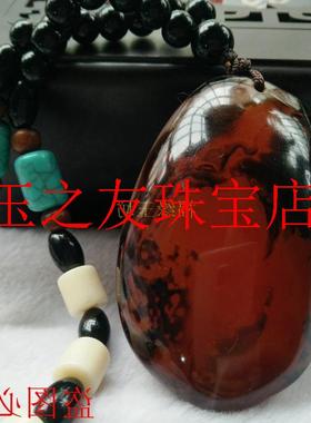 红玛瑙吊坠男女款缠丝南红原石鸡血红玛瑙挂件石头手把件毛衣项链