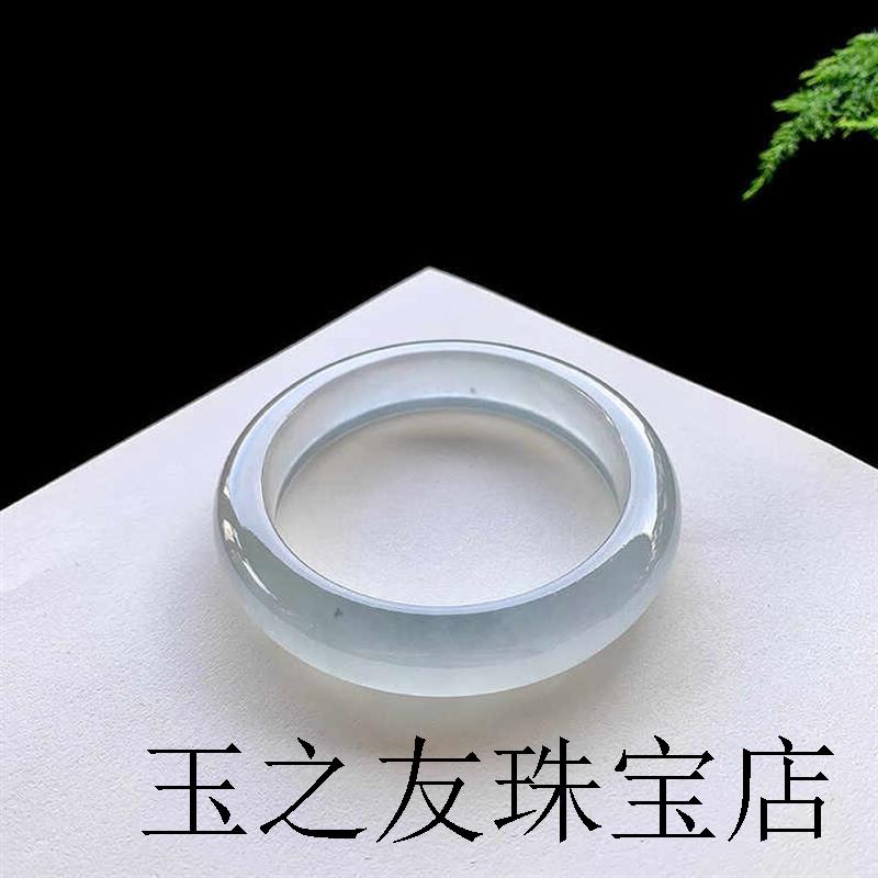 精品缅甸翡翠色冰种正圈贵妃白月光浅绿玉镯子清新白冰手镯少女款