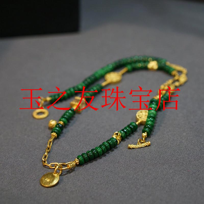 干青银古法金新中式锁骨链隔片珠