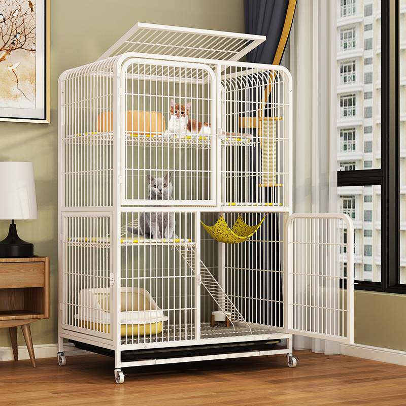 猫笼子家用室内超大自由空间不占地猫厕所猫砂盆一体双层三层猫窝