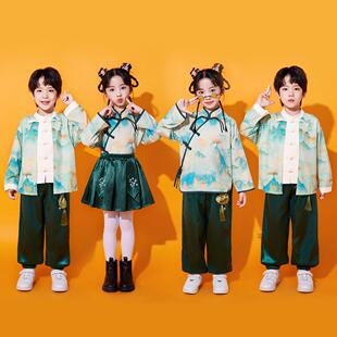 儿童汉服女童演出服幼儿园中国风男童国学小学生朗诵班服表演服装