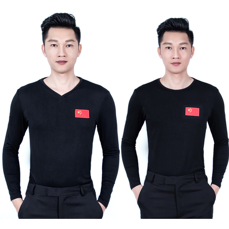日本无印MUJIE男舞蹈服练功服拉丁舞服摩登舞国标舞上衣广场舞服