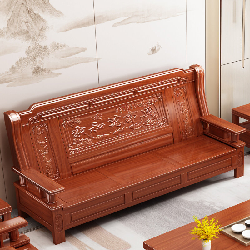 全实木红椿木沙发小型客厅农村沙济型家具三人1位经木户发