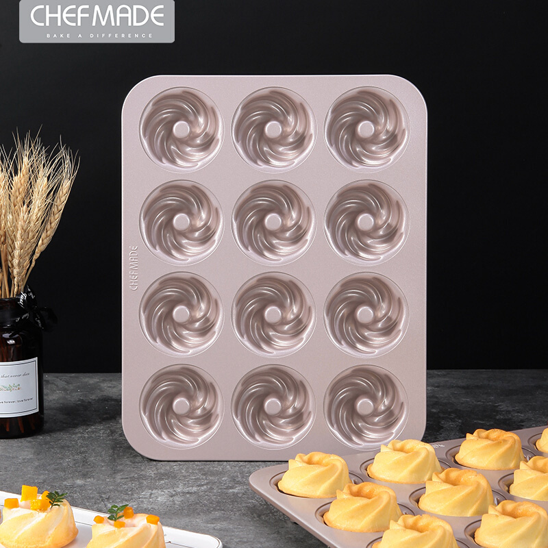 chefmade12连旋风蛋糕模中枣糕空甜甜圈玛德琳蛋糕模家用烘焙模具
