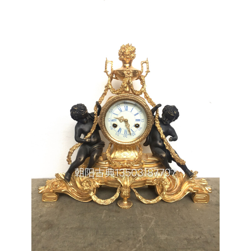 欧美式复古台式钟创意摆钟座钟客厅壁炉琅镀金机械座钟