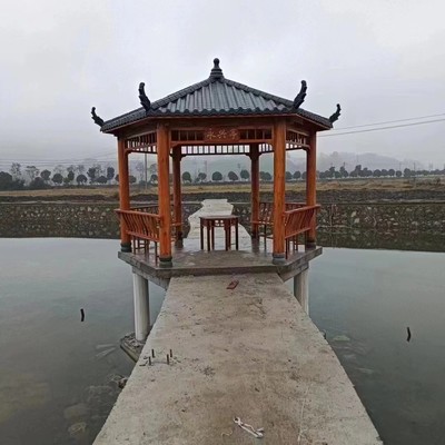 四角六角八角防腐木树脂瓦凉亭美丽乡村建设长廊葡萄架户外家具
