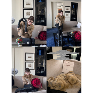 chicbyrr 芬兰进口整皮狐狸毛saga级白狐定染 暮色琥珀