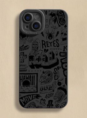 炫酷涂鸦适用苹果15promax手机壳iPhone11/12/13/14/15pro个性软壳iphone8/14plus小众新款xr/xs/xsmax保护套