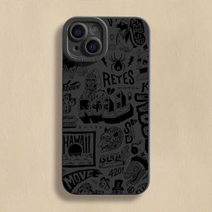 15pro个性 xsmax保护套 14plus小众新款 炫酷涂鸦适用苹果15promax手机壳iPhone11 软壳iphone8