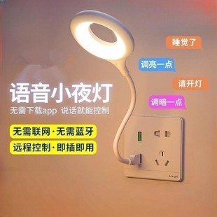 智能台灯USB声控灯语音控制灯卧室床头小夜灯便携