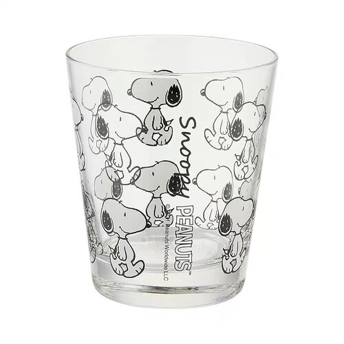 日本代购日本正品史努比查理复古玻璃杯260ml生日礼物