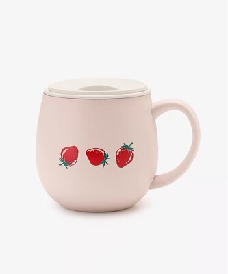 日本Afternoontea2026新款限定草莓插画耐热玻璃水杯茶壶甜点杯