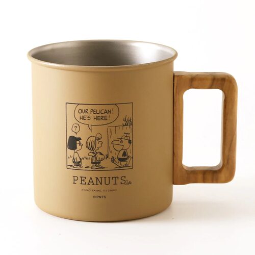日本采购snoopy史努比PEANUTS Cafe限定无盖不锈钢水杯咖啡杯