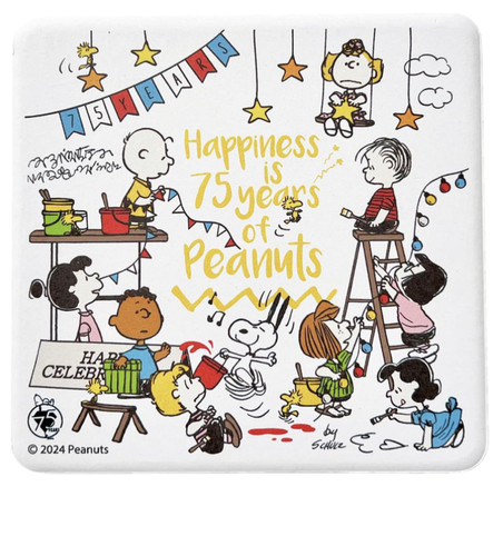 日本代购snoopy史努比75周年纪念硅藻土软木吸水杯垫