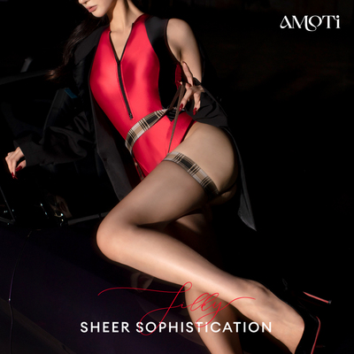 AMOTi性感中高筒一体式吊带丝袜