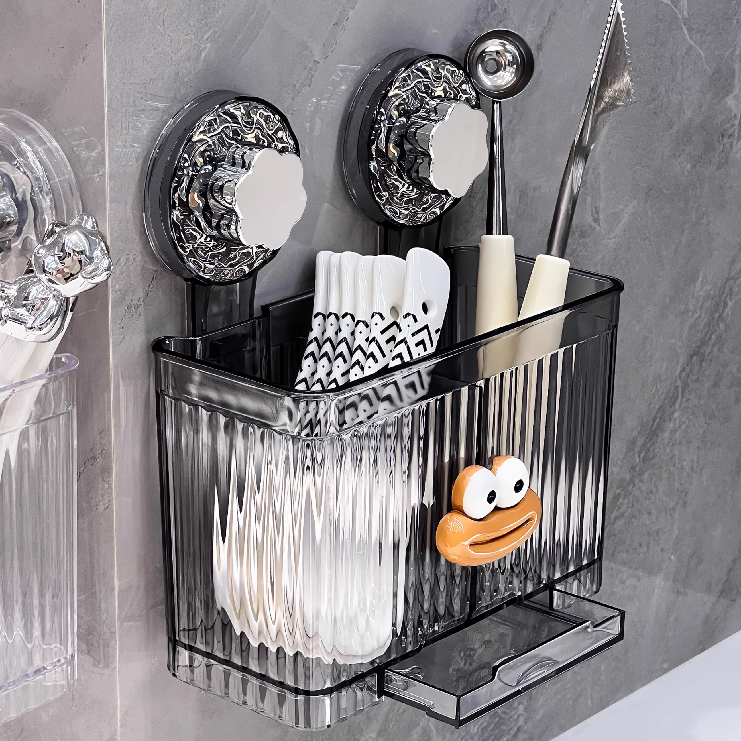 吸盘筷子收纳盒筷子筒壁挂式厨房沥水一体筷笼筷筒免打孔置物架,餐饮具,餐具笼/架,淘宝优惠券,粉丝福利购,淘宝优惠卷