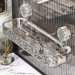 吸盘壁挂式置物架免打孔转角三角化妆室浴室洗漱台带挂钩收纳筐