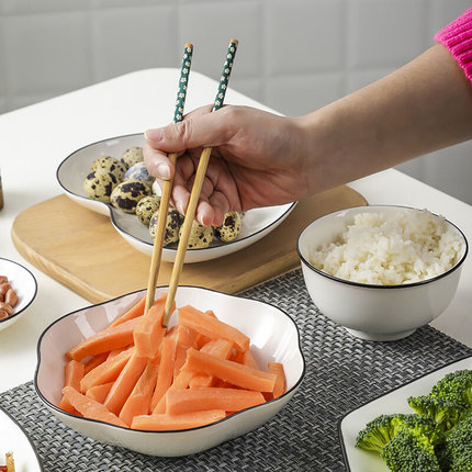 碗碟时尚套装简约北欧筷子心形盘创意餐具家用大号汤碗日式泡面碗
