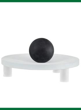 现代极简白色磨砂圆形三足高脚果盘托盘摆件样板间家居新中式装饰