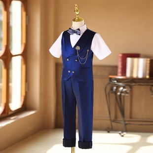 男童礼服高级感走秀唱歌演讲比赛男孩主持人生日礼服钢琴演出服夏