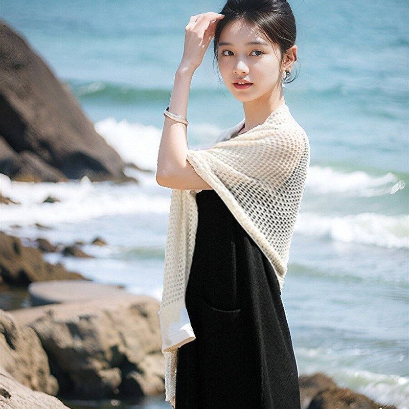 [2024]春夏镂空针织冰丝披肩女士夏季薄款防晒小开衫百搭外搭,服饰配件/皮带/帽子/围巾,围巾/丝巾/披肩,淘宝优惠券,粉丝福利购,淘宝优惠卷