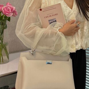 大容量高级简约通勤凯莉包牛皮单肩斜挎包手提包女包公文包小方包