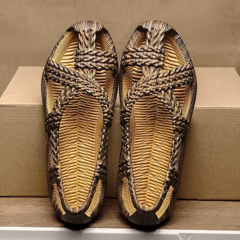 爆款夏季男女仿草编凉鞋情侣透气沙滩防滑软底休闲开车洞洞鞋复古,流行男鞋,沙滩鞋,淘宝优惠券,粉丝福利购,淘宝优惠卷