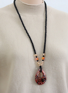 秋冬新品复古民族风毛衣链白搭长款项链衣服挂件女毛衣配饰装饰品