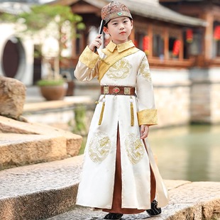 出租汉服儿童男阿哥古装清朝满族贝勒太子服装摄影旅拍演出服租赁