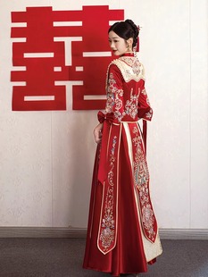 出租高端中式 秀禾服新娘结婚婚纱龙凤褂嫁衣重工敬酒服租赁借 古装