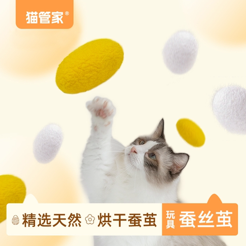 猫管家猫咪玩具天然蚕茧逗猫棒