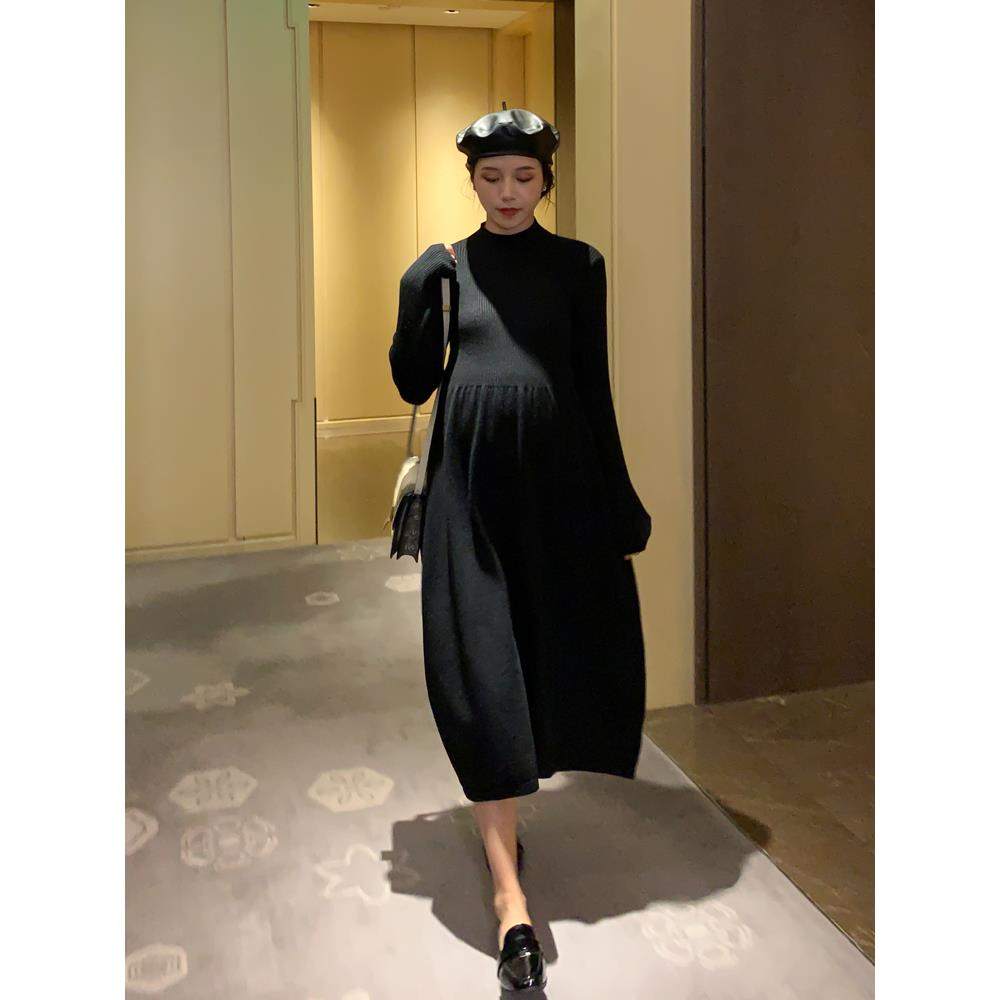 孕妇装春秋毛衣中长款针织打底衫时尚内搭连衣裙潮妈修身显瘦裙子
