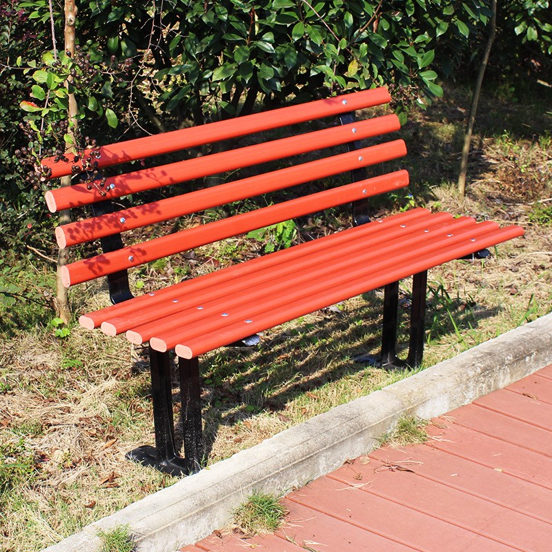 塑木公园椅户外长椅靠背休闲广场庭院椅pvc木凳子长条座椅生态木
