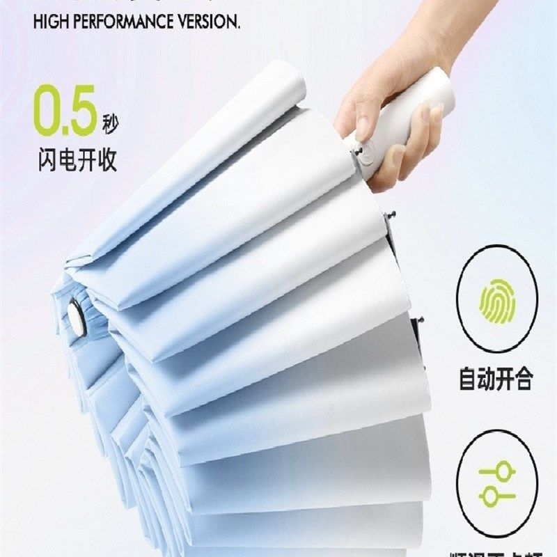自动伞一键全收初中生全自动雨伞加大加厚加固女儿童学生上学遮阳图片
