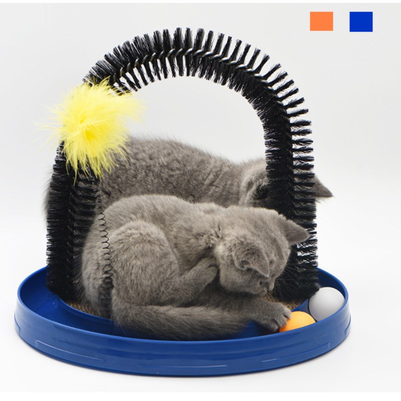定制多功能猫玩具猫咪蹭痒器4合一猫轨道玩具猫转盘猫抓板逗猫棒