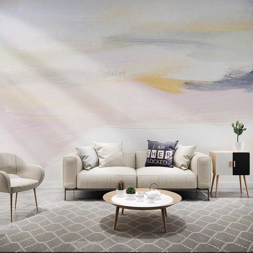 北欧抽象艺术墙纸电视背景墙壁画2B024年新款客厅沙发壁纸卧室墙
