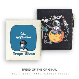 特洛耶希文钱包男女学p生少年短款钞票钱夹动漫可爱拉链零钱袋卡