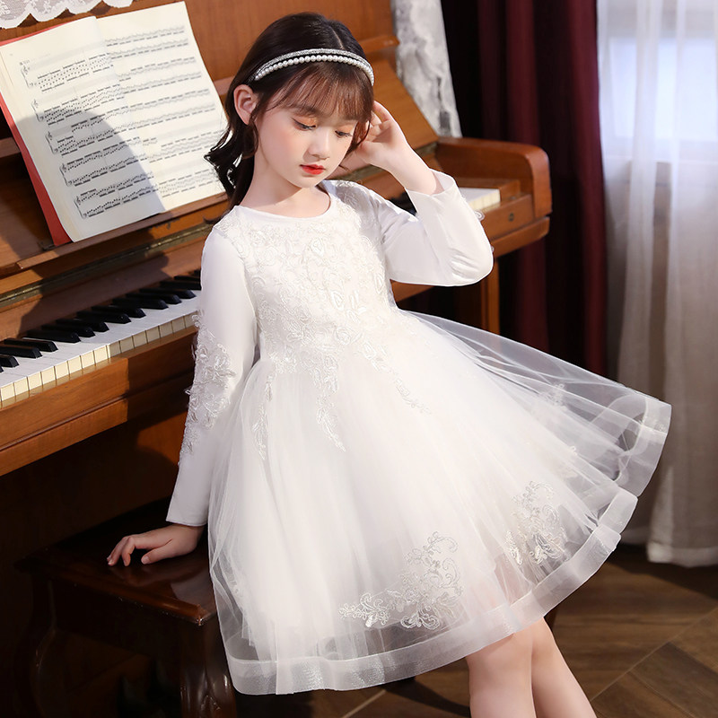 花童婚礼小女孩礼服冬季儿童演出礼裙秋冬十岁生日纱裙女童公主裙