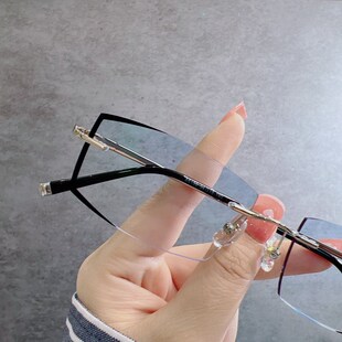 300 配无框近视眼镜男100 250 200 500度变色防蓝光黑边眼镜 150