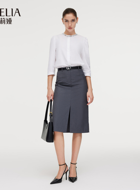 歌莉娅秋季新品通勤套装（衬衫+半裙+腰带）1E9CAB2A0
