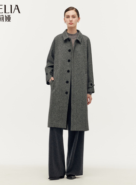 歌莉娅冬季新品水洗羊毛翻领大衣（男女同款）1CNL6N5N0