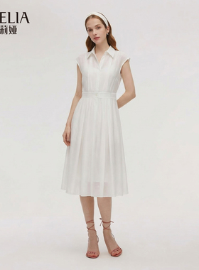 歌莉娅夏季新品天丝醋酸麻连衣裙1F4C4K80A