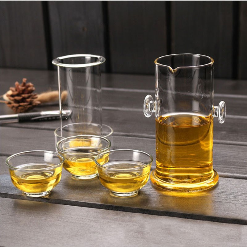 玻璃茶壶 个人壶 泡茶器单壶加厚耐热功夫Q茶具带过滤冲茶器红