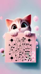 宠物猫咪ai艺术二维码美化定制隐藏式设计收款码网址网站链接转