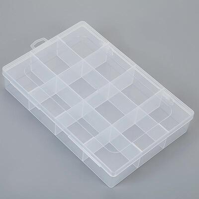 固定12包格收盒子透明P塑料盒纳首饰配件盒工具整理文P具渔具装盒