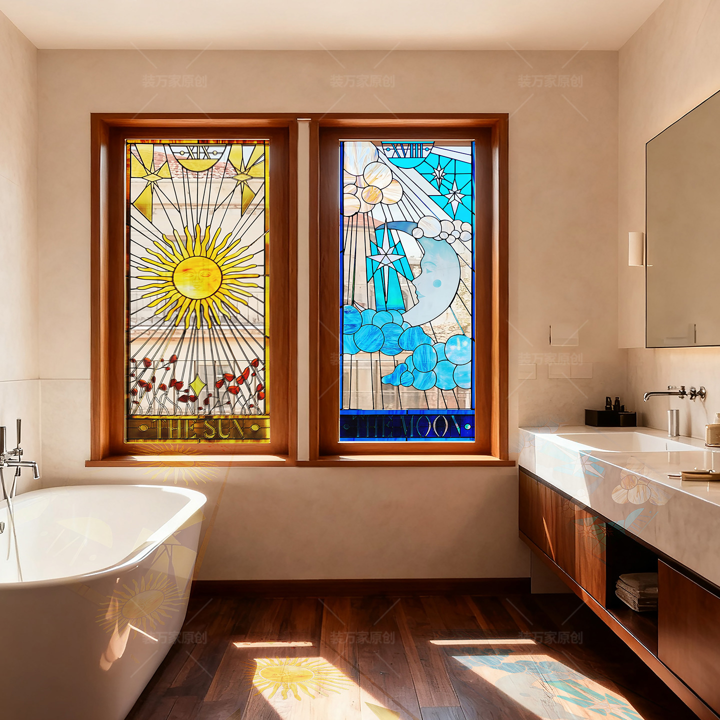 装万家太阳塔罗牌窗户贴纸