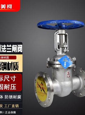 埃美柯不锈钢闸阀Z41W-16P明杆法兰304高温耐腐蚀蒸汽阀9181