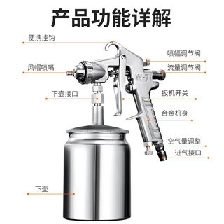 喷漆枪气动油漆涂料油漆喷壶上壶小型手动高雾化喷枪汽车喷漆工具